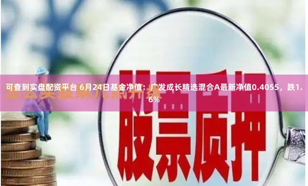 可查到实盘配资平台 6月24日基金净值：广发成长精选混合A最新净值0.4055，跌1.6%
