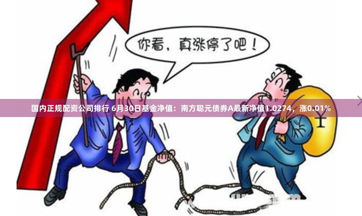 国内正规配资公司排行 6月30日基金净值：南方聪元债券A最新净值1.0274，涨0.01%