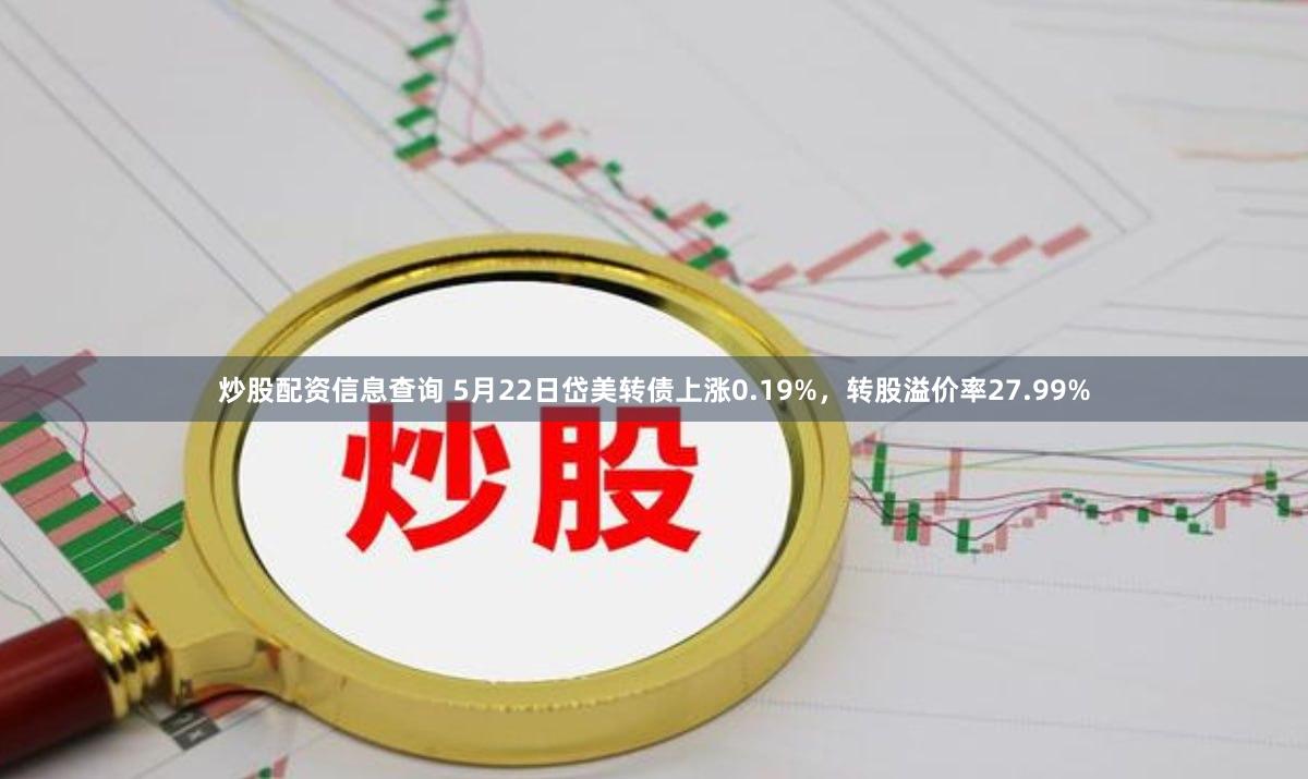 炒股配资信息查询 5月22日岱美转债上涨0.19%，转股溢价率27.99%