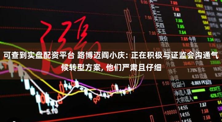 可查到实盘配资平台 路博迈阎小庆: 正在积极与证监会沟通气候转型方案, 他们严肃且仔细