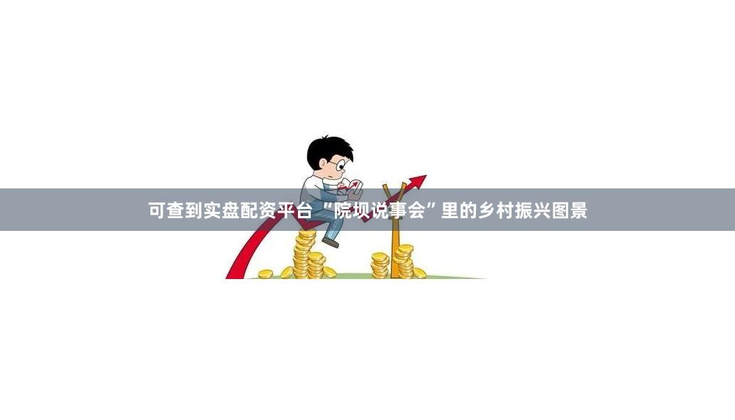可查到实盘配资平台 “院坝说事会”里的乡村振兴图景