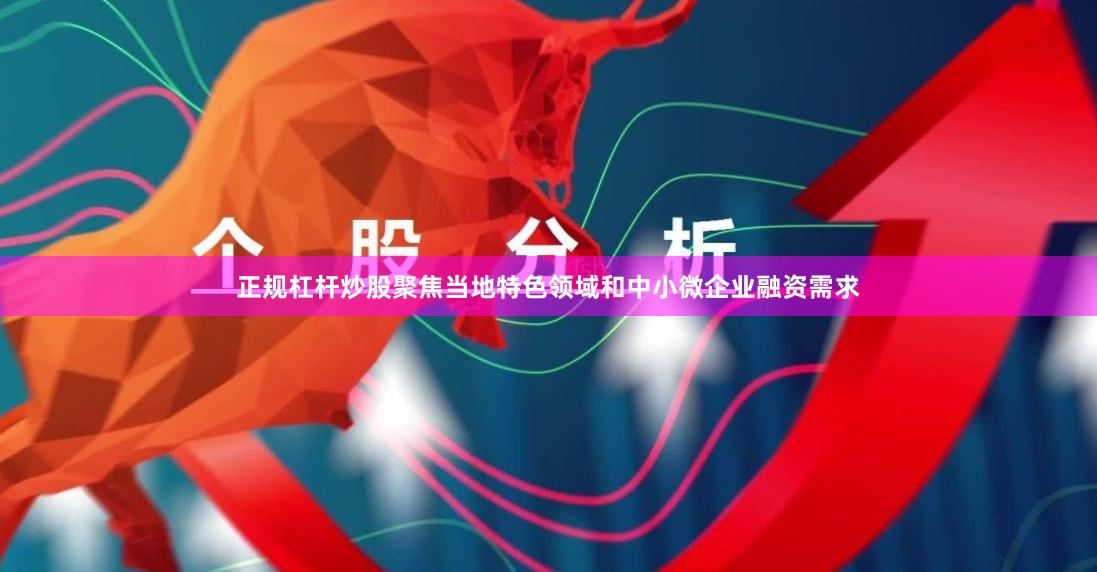 正规杠杆炒股聚焦当地特色领域和中小微企业融资需求